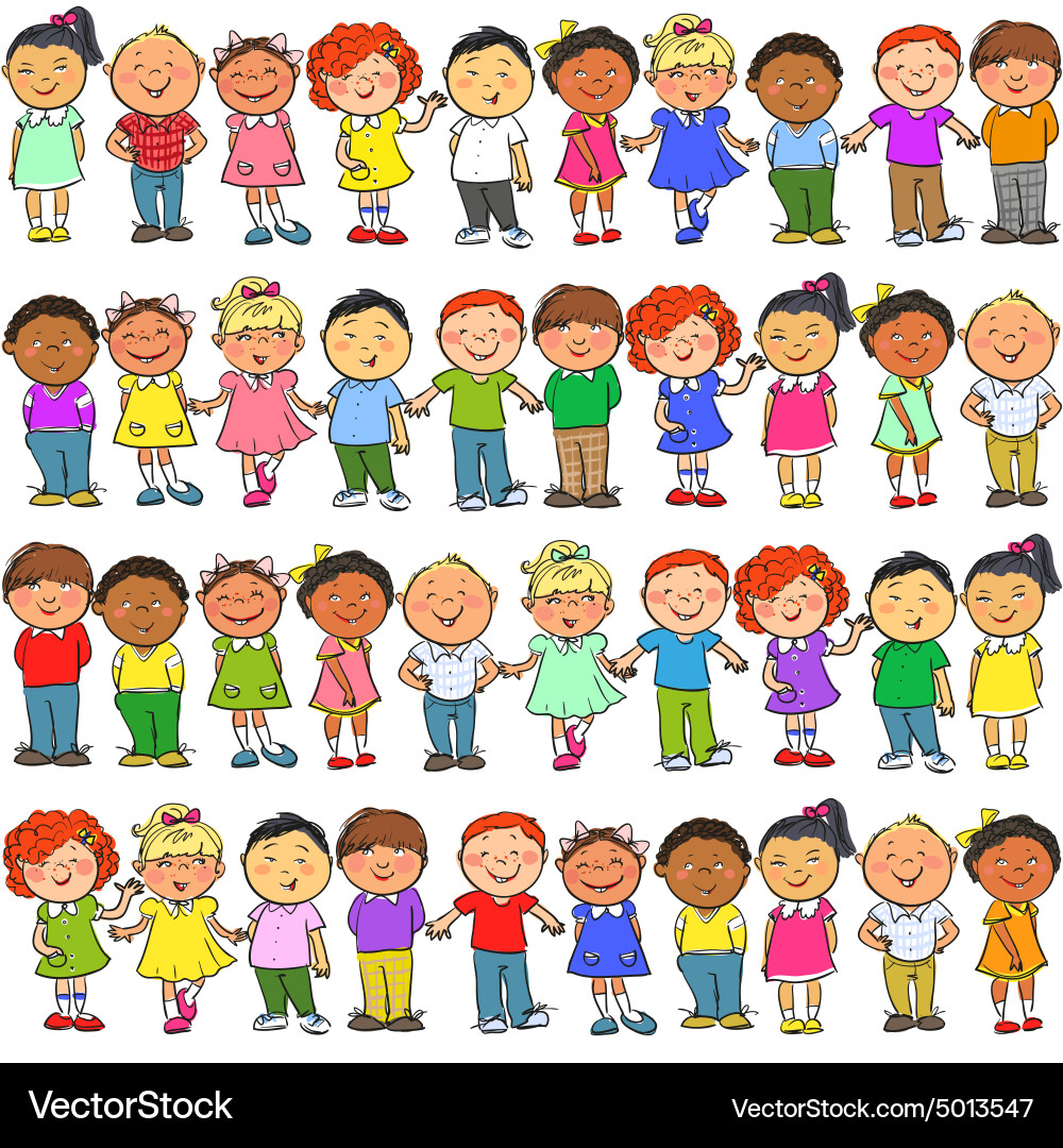 Seamless pattern with kids on it Royalty Free Vector Image