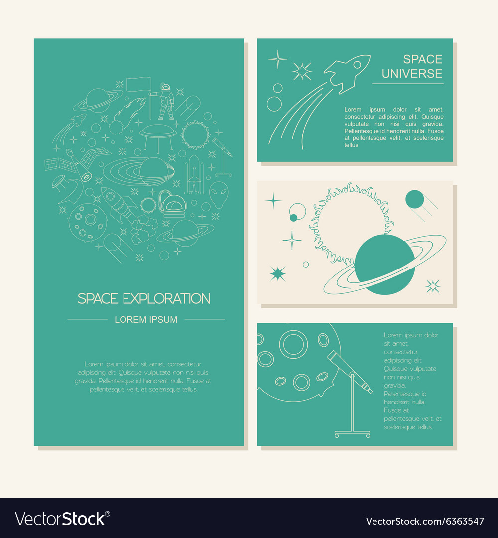 Space universe graphic design banners layot flyer