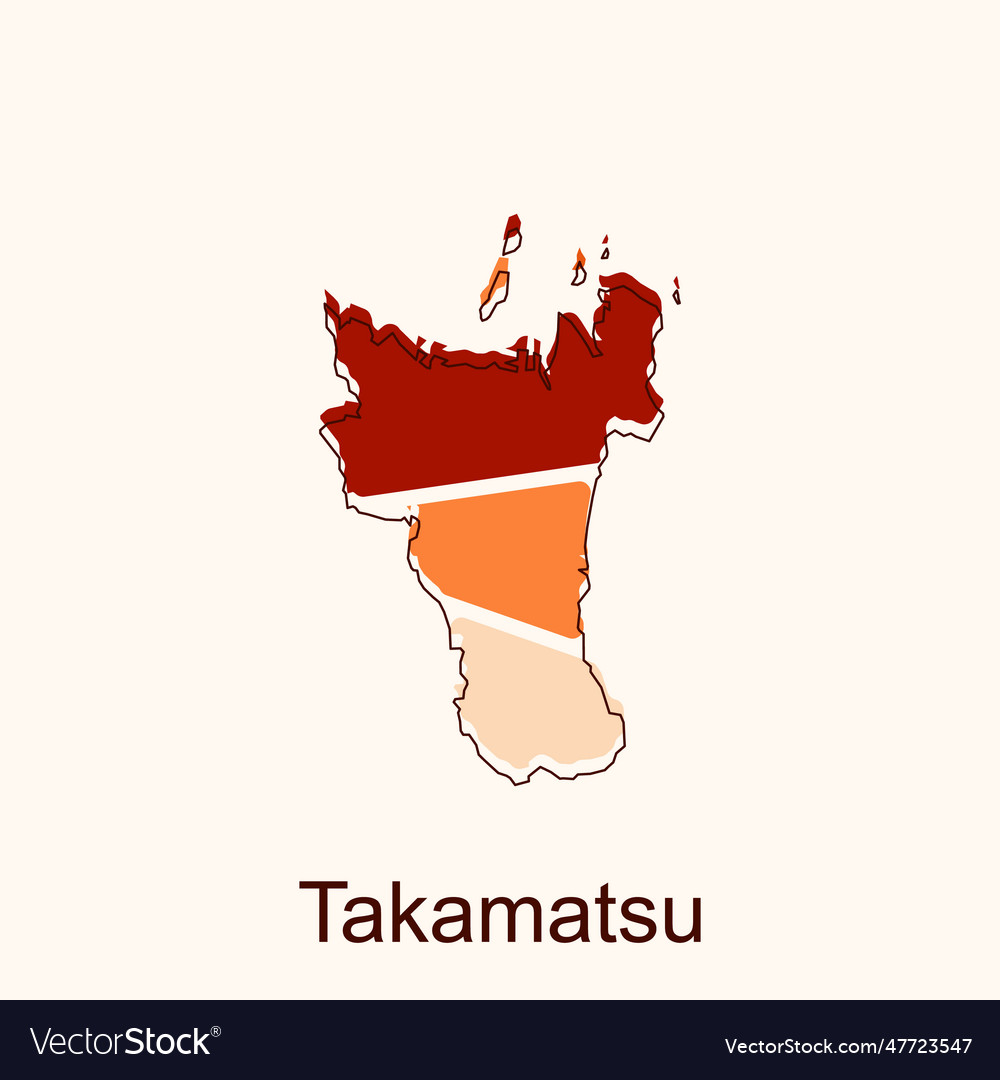 Takamatsu map blank map of the country borders Vector Image