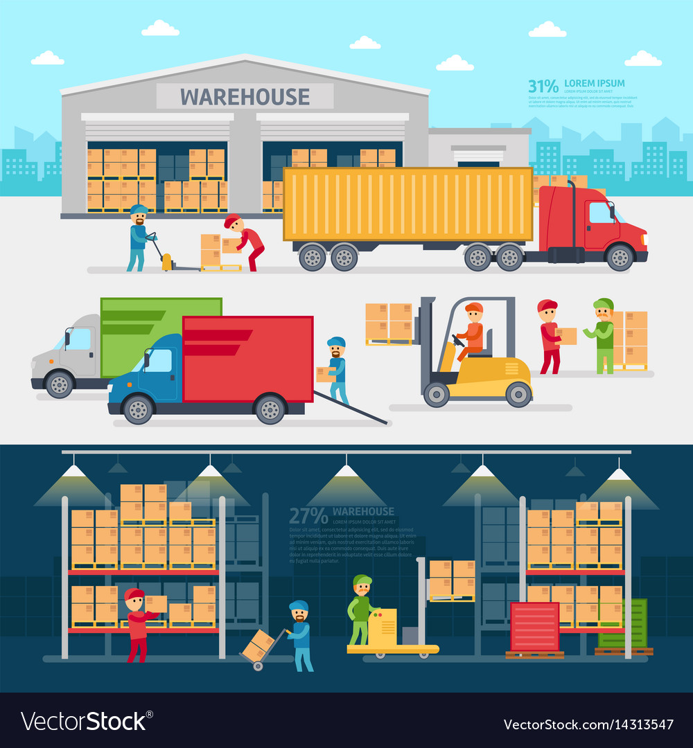 Warehouse infographic elements flat design Vector Image