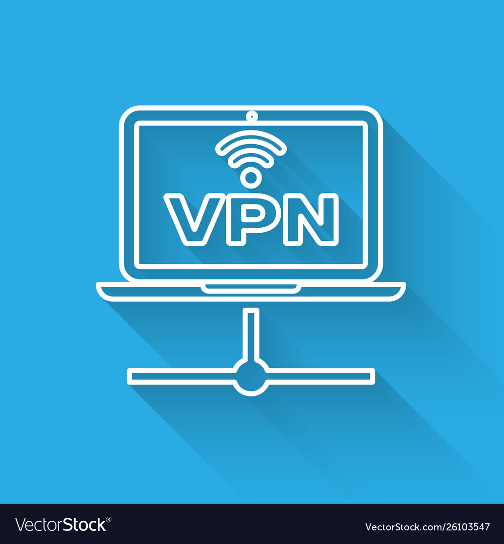 White vpn computer network line icon isolated