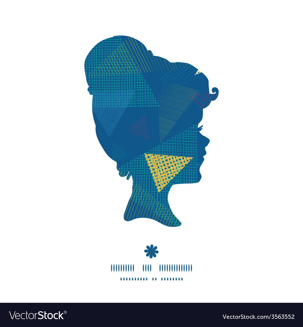 Abstract fabric triangles girl portrait silhouette