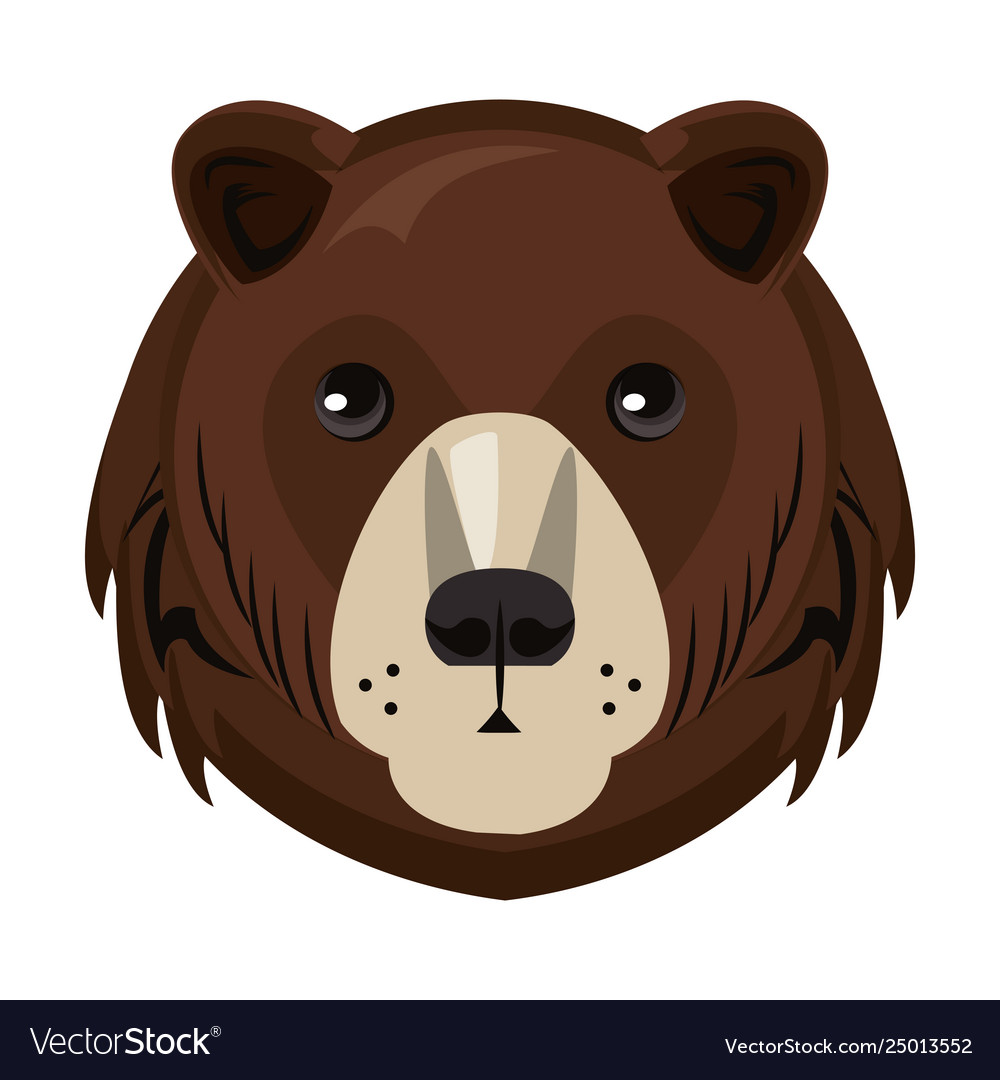 Bear face cool sketch Royalty Free Vector Image