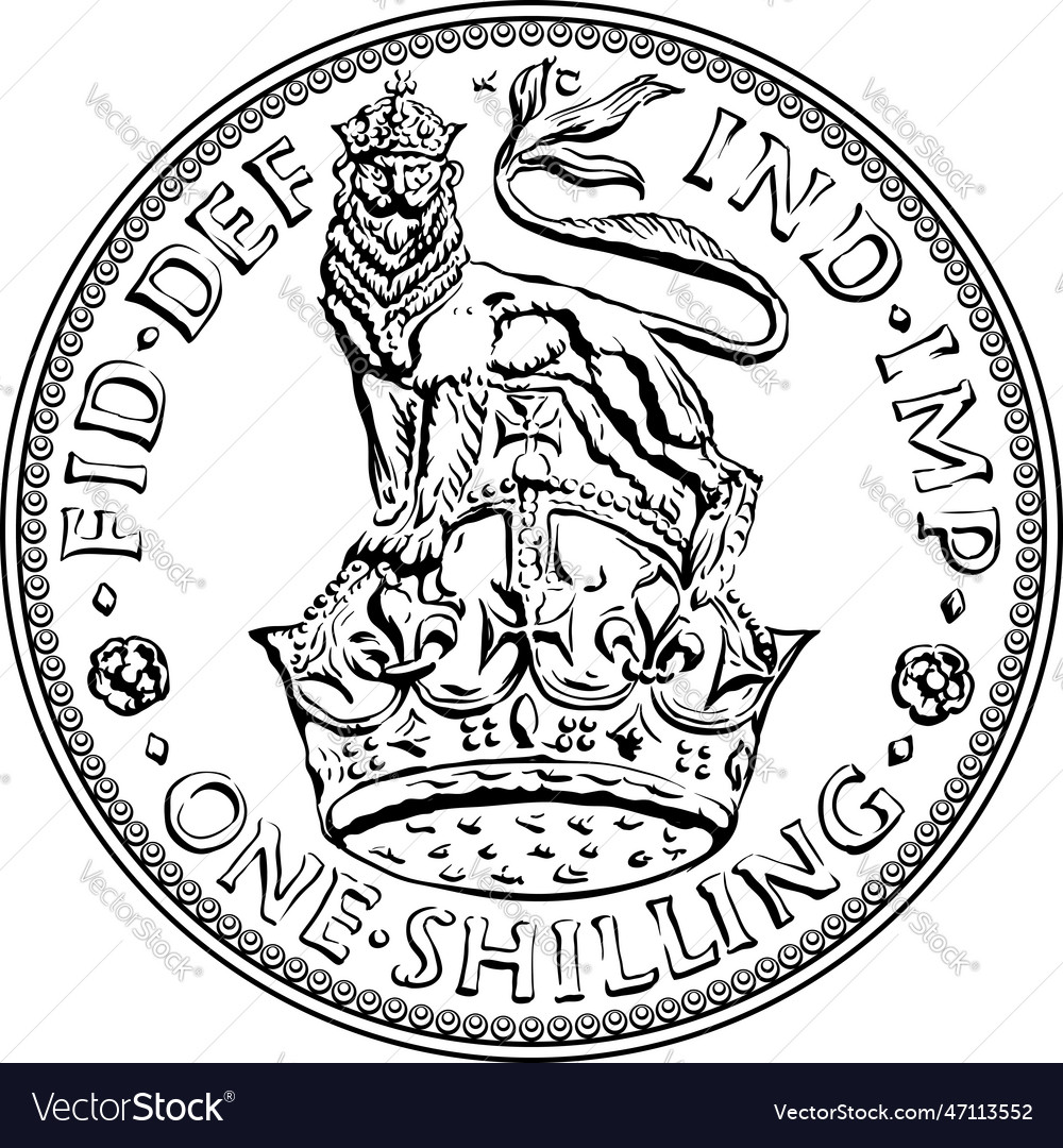 British Money Coin Shilling Royalty Free Vector Image