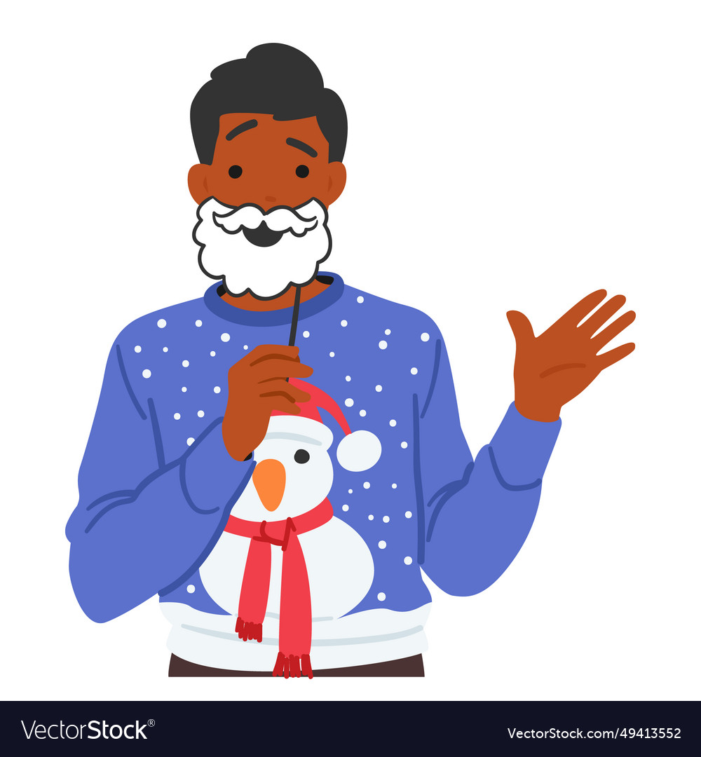 Cheerful man in a festive christmas sweater