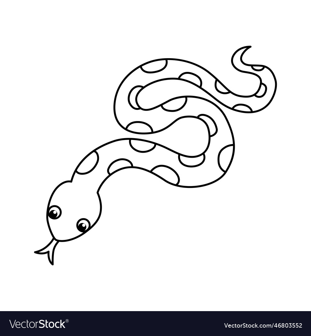 Cute snakecartoon coloring page for kids Vector Image