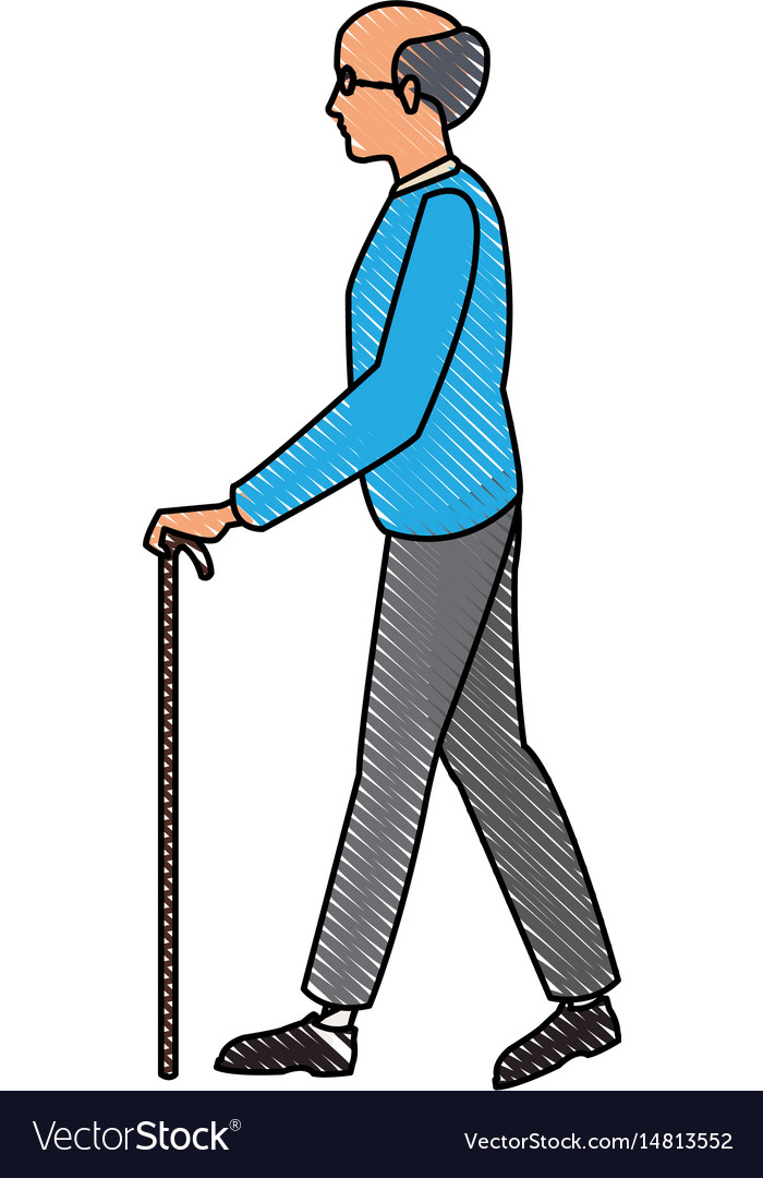 Clipart of a Set of a Man Walking, Going from Fat to Thin, in Sketched  Drawing Style - Royalty Free Vector Illustration by patrimonio #1460734