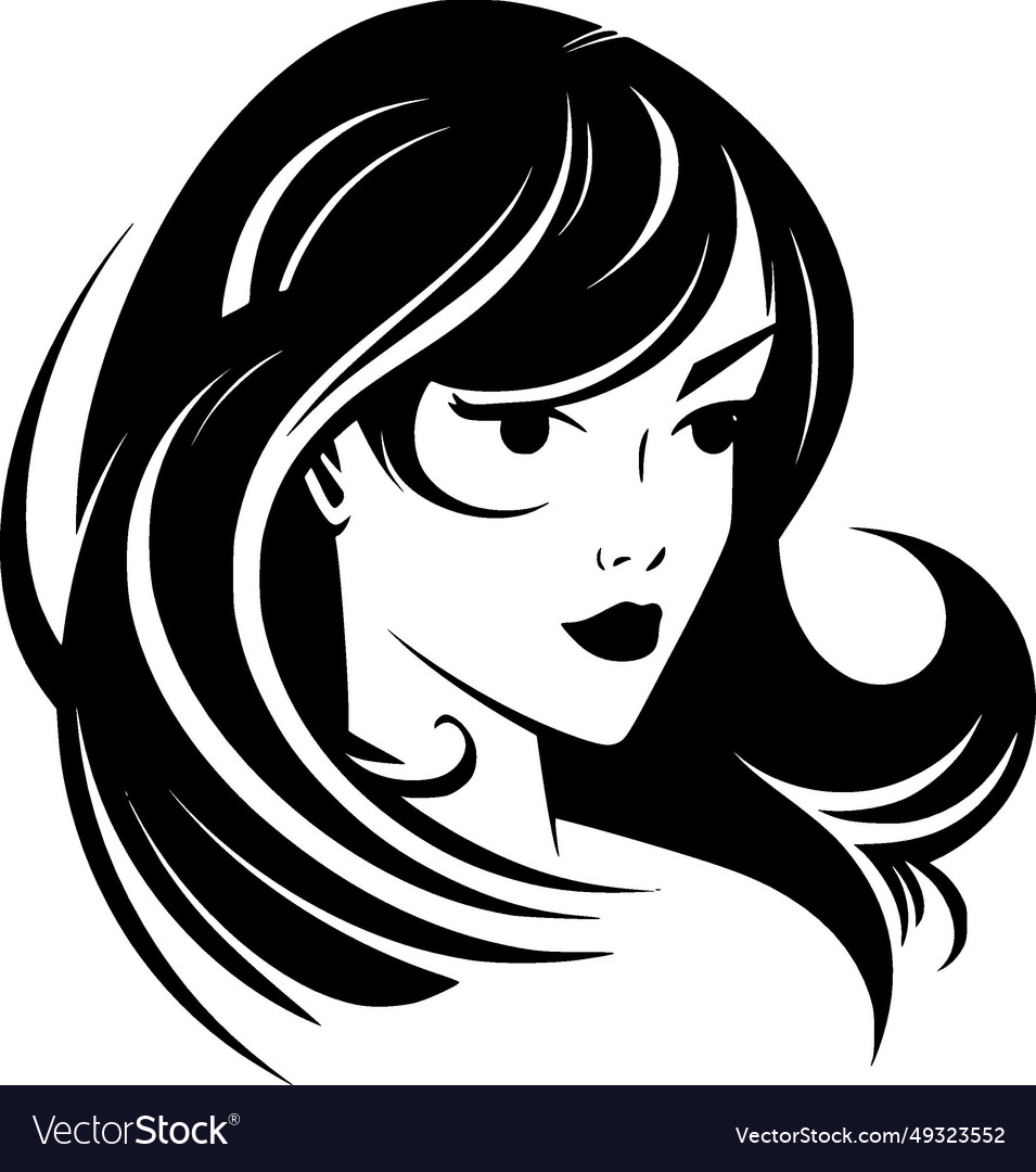 Hair - black and white Royalty Free Vector Image