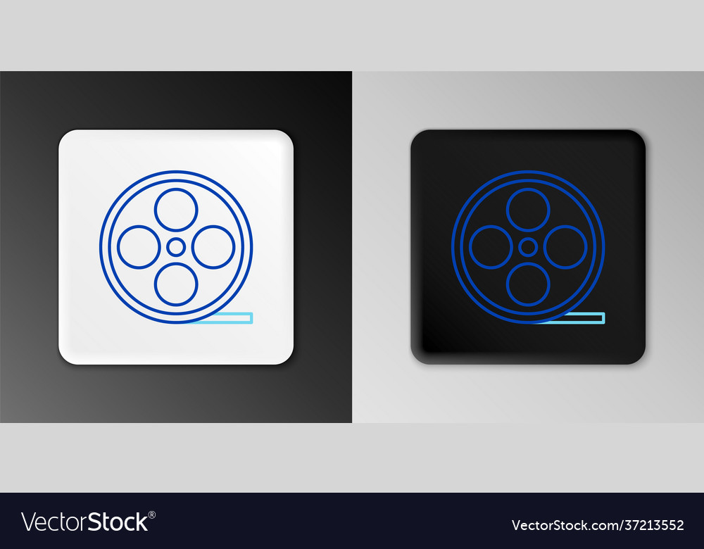 Line film reel icon isolated on grey background