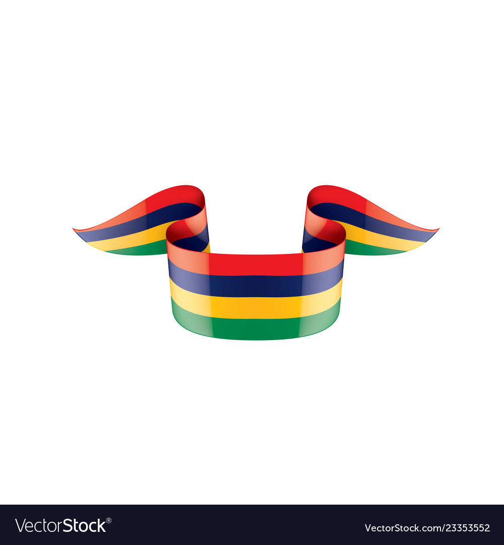 Mauritius flag on a white