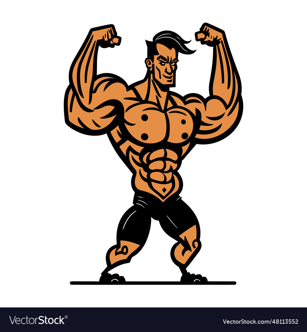 Professional body builder body builder cartoon Vector Image