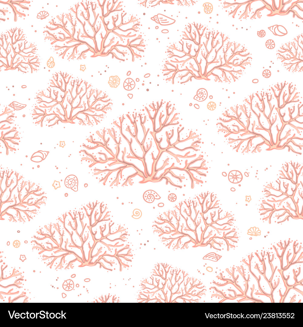 Seamless pattern with corals Royalty Free Vector Image