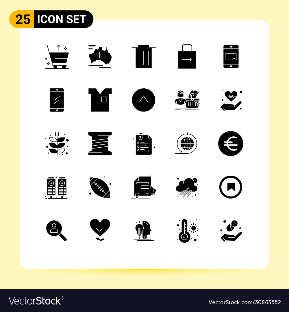 Set 25 modern ui icons symbols signs