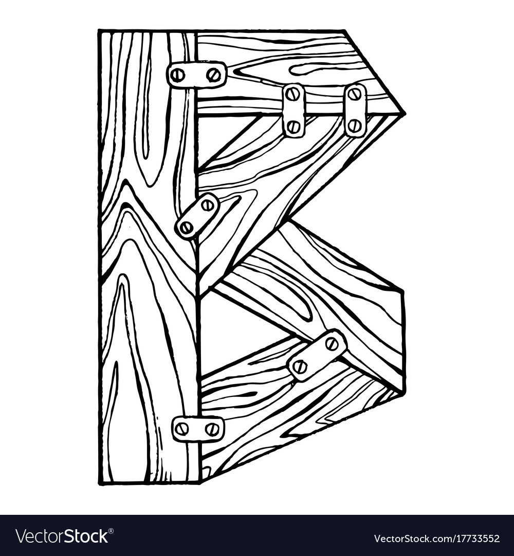 Holzbuchstabe b Gravur