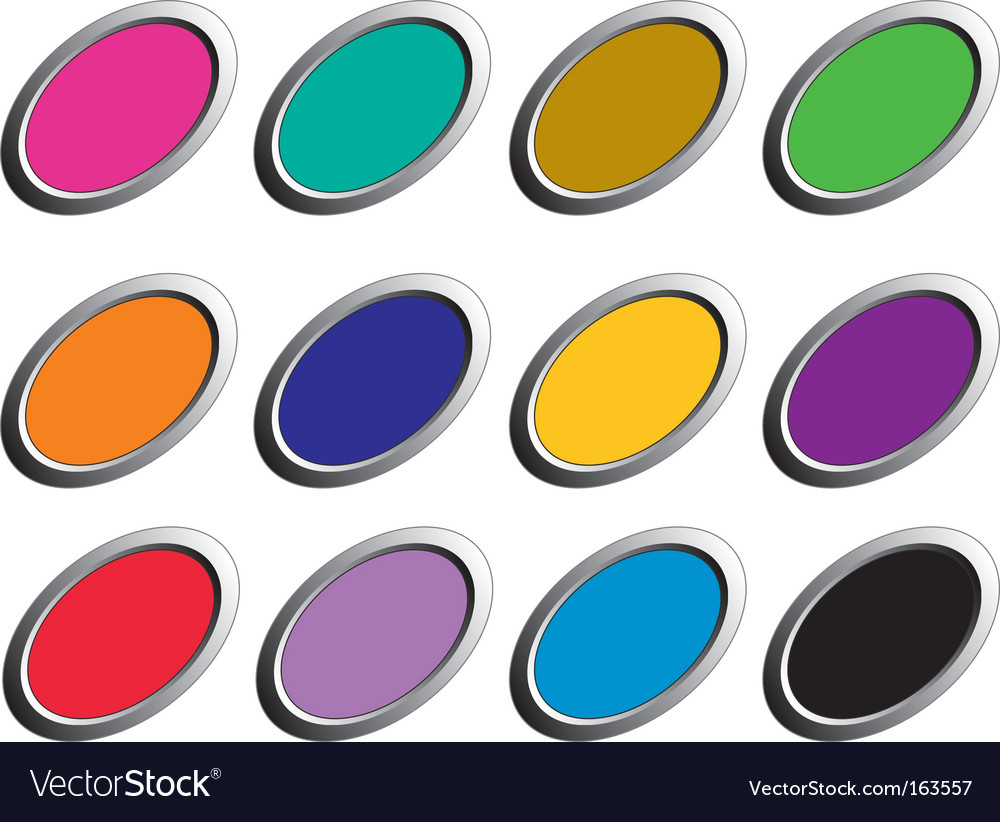 Buttons oval Royalty Free Vector Image - VectorStock