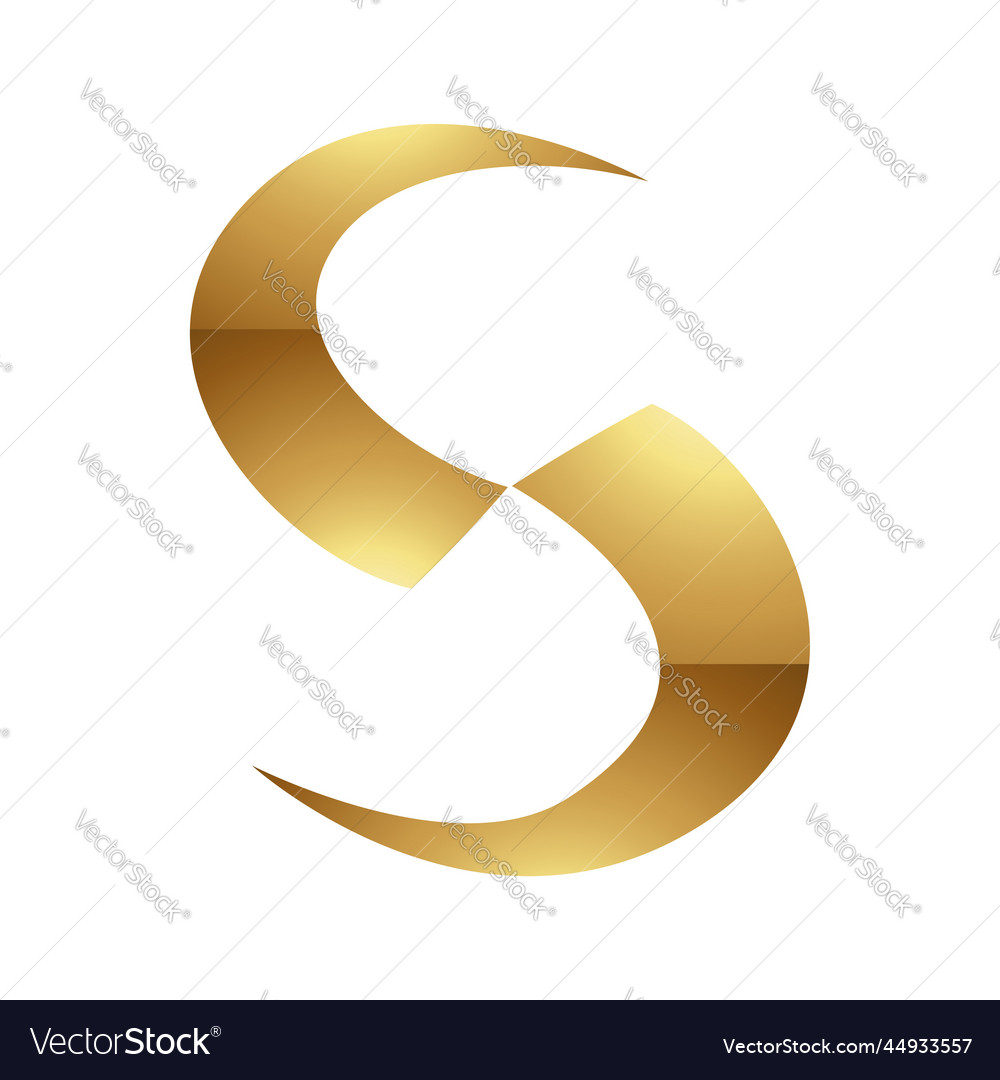 Golden letter s symbol on a white background Vector Image