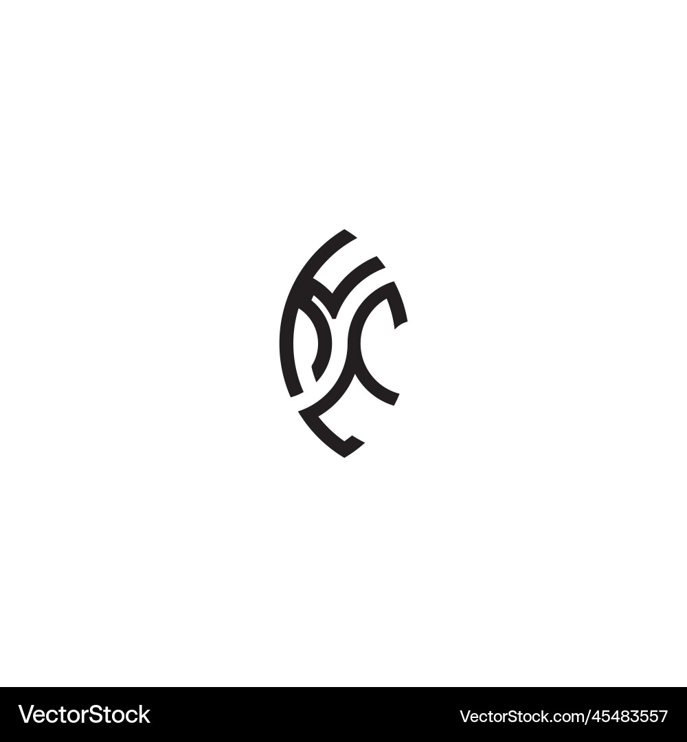 Ke leaf shape line initial concept with high Vector Image