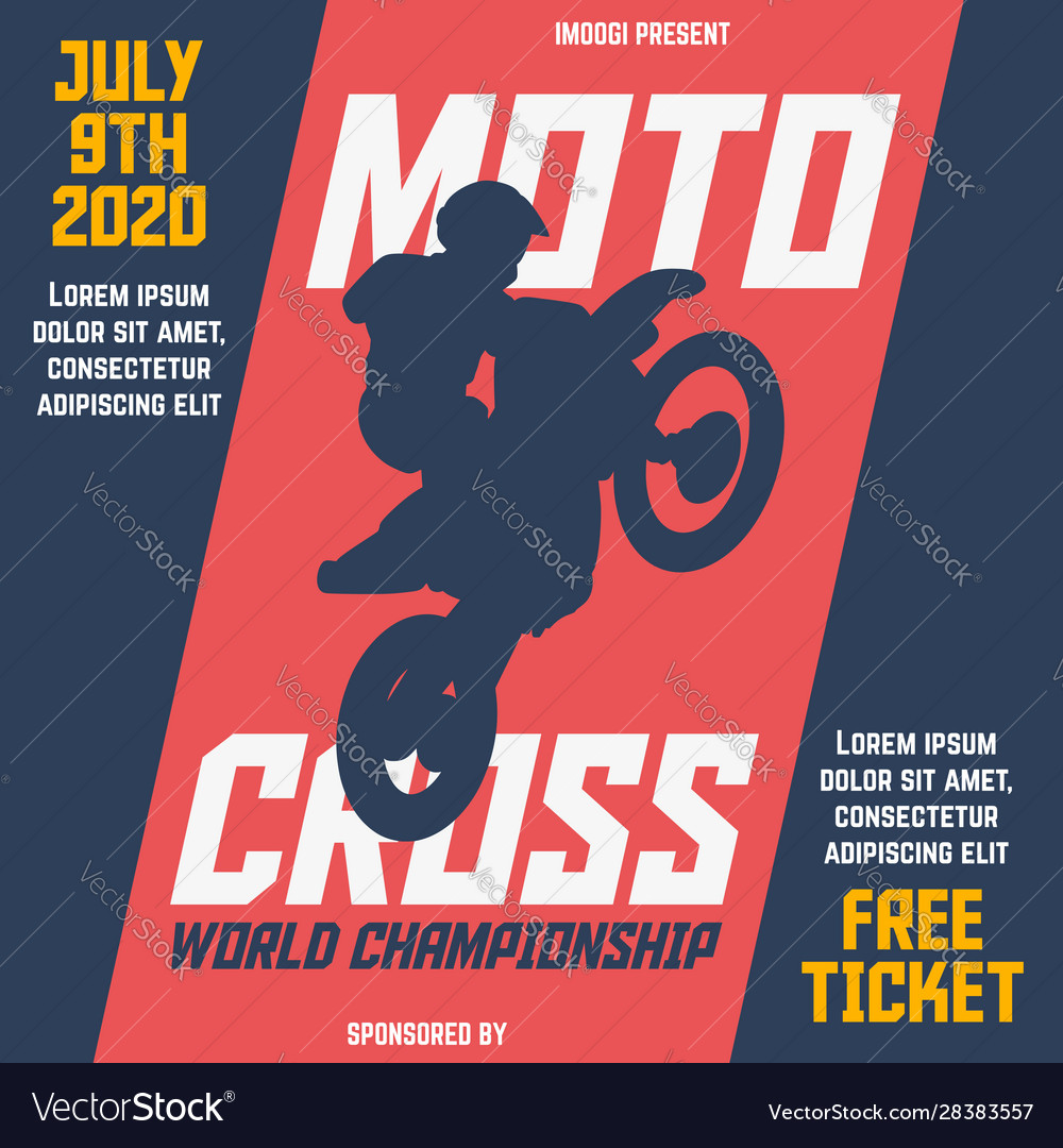 Motocross world championship flyer brochure Vector Image