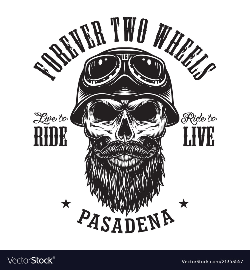 Skull in Motorcycle Helmet vector
