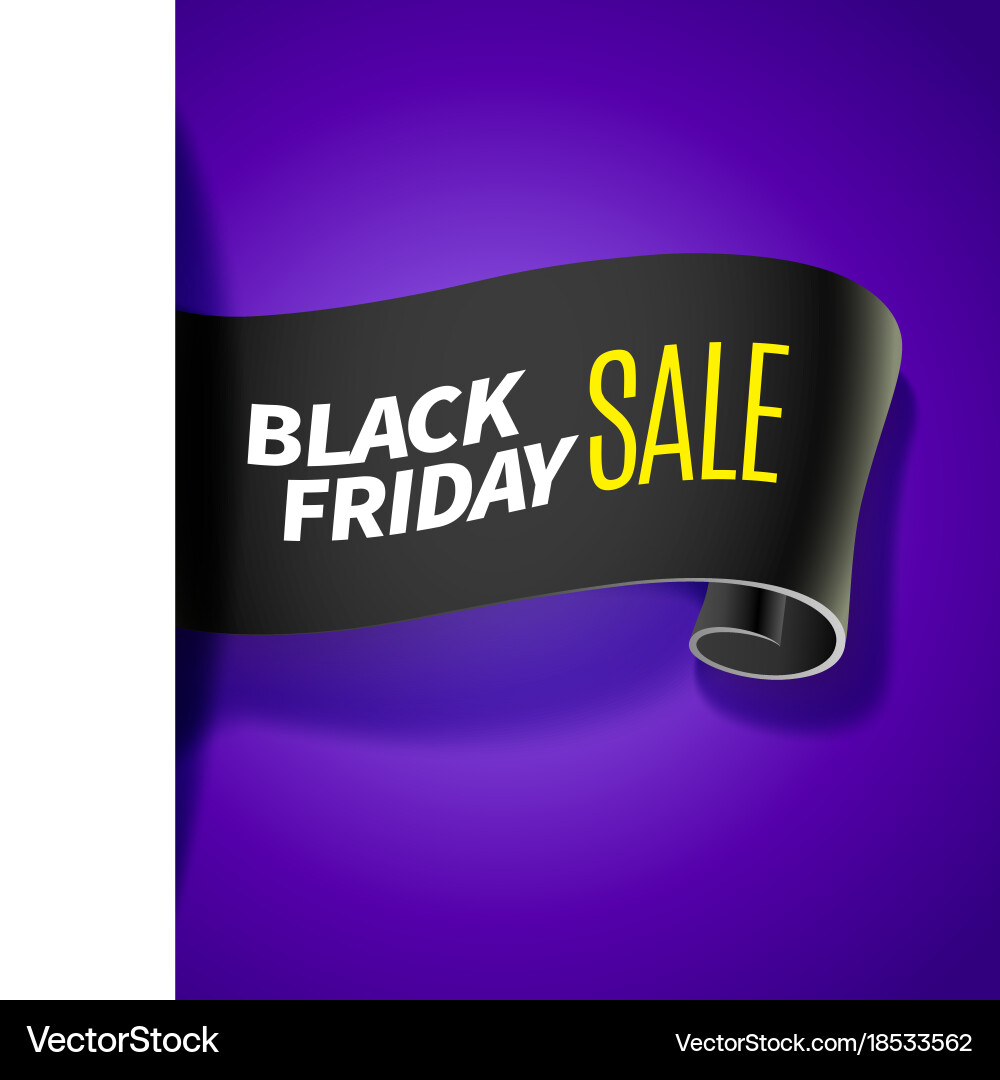 Black friday sale ribbon Royalty Free Vector Image