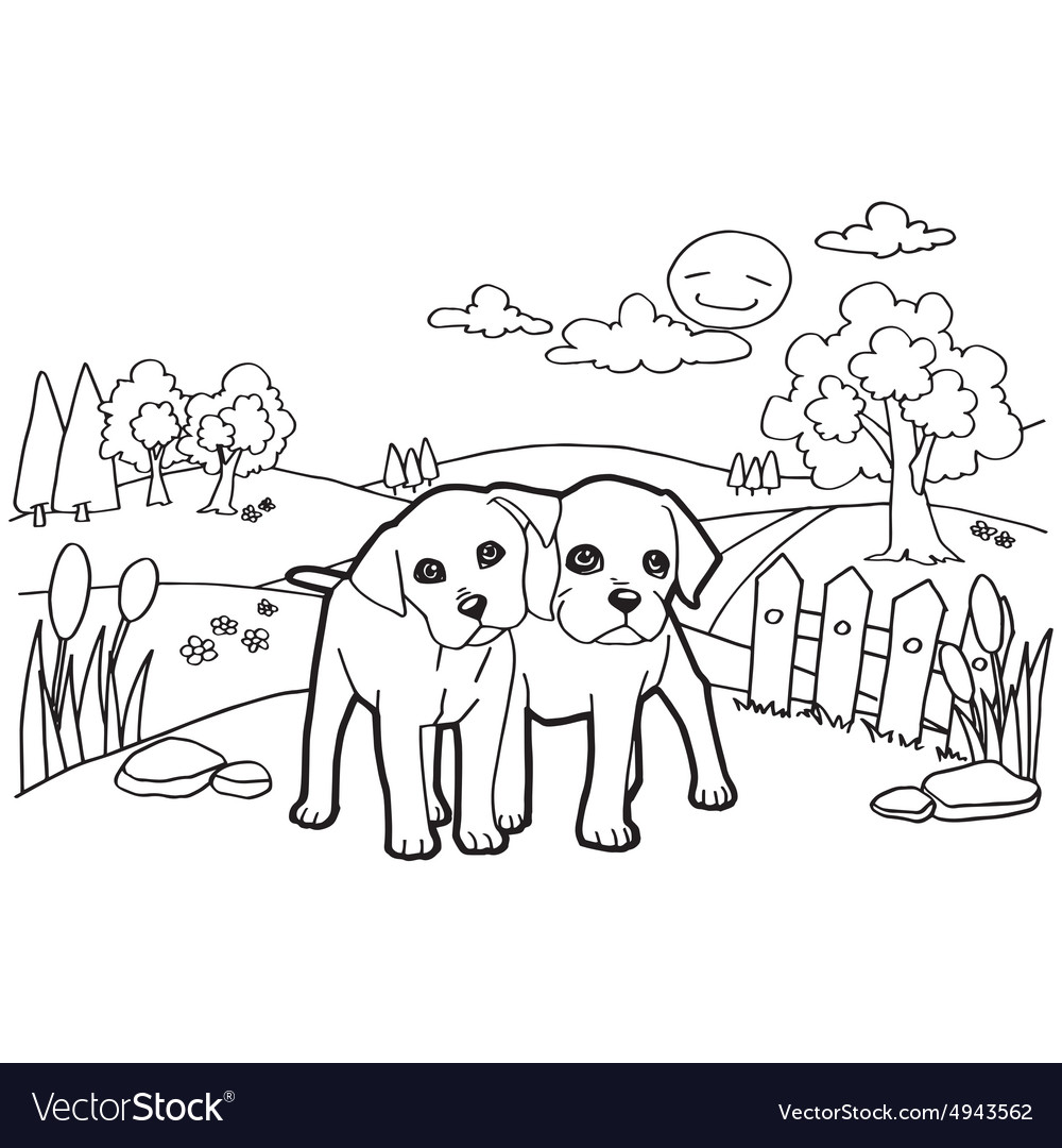 Download Coloring Book With Dogs Royalty Free Vector Image