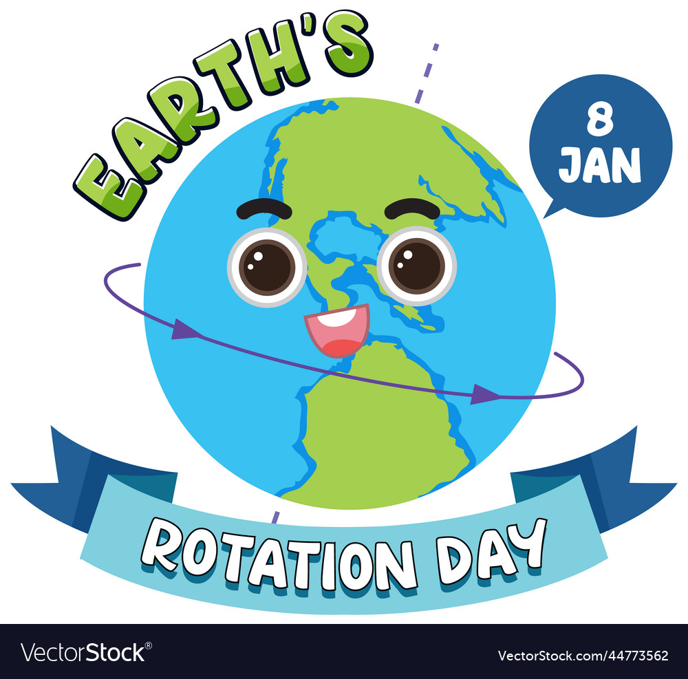 Earth rotation day banner design