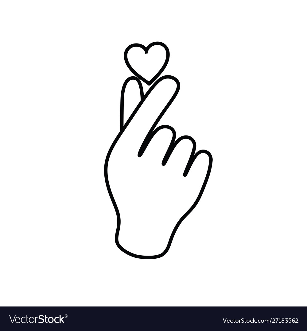 Korean Finger Heart I Love You Vector Korean Symbol Hand Heart A 