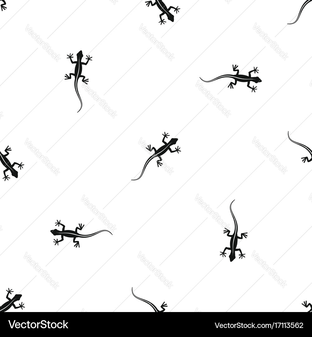 Lizard pattern seamless black Royalty Free Vector Image