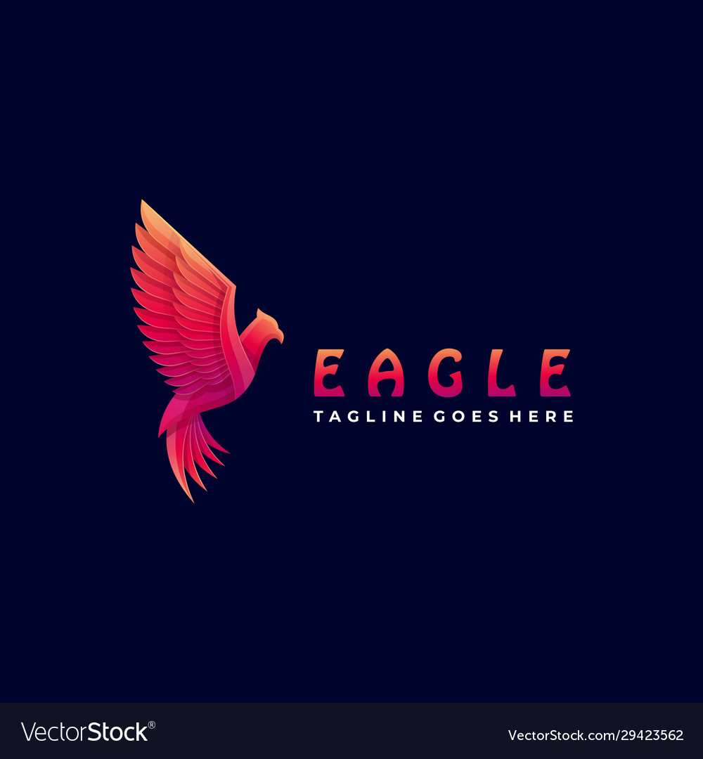 Logo Fly Eagle Gradient Colorful Royalty Free Vector Image