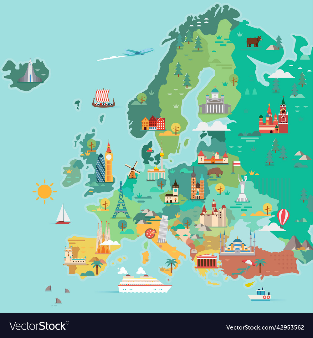 Map of europe Royalty Free Vector Image - VectorStock