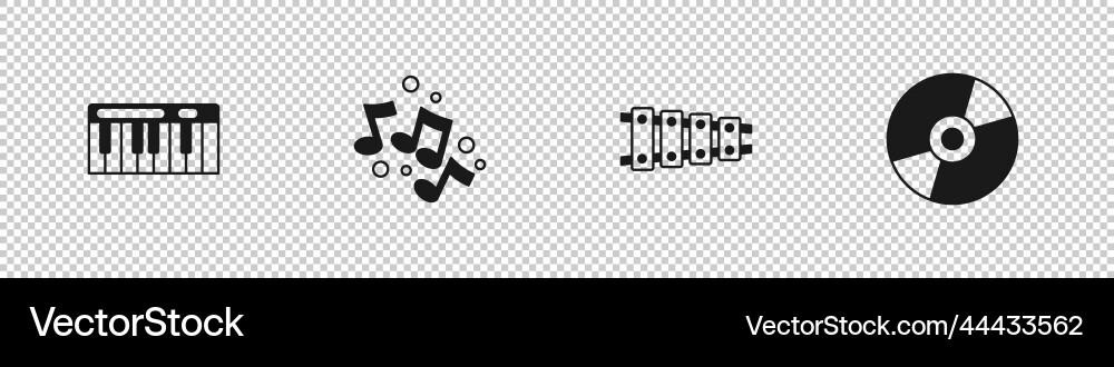 Set music synthesizer note tone xylophone Vector Image