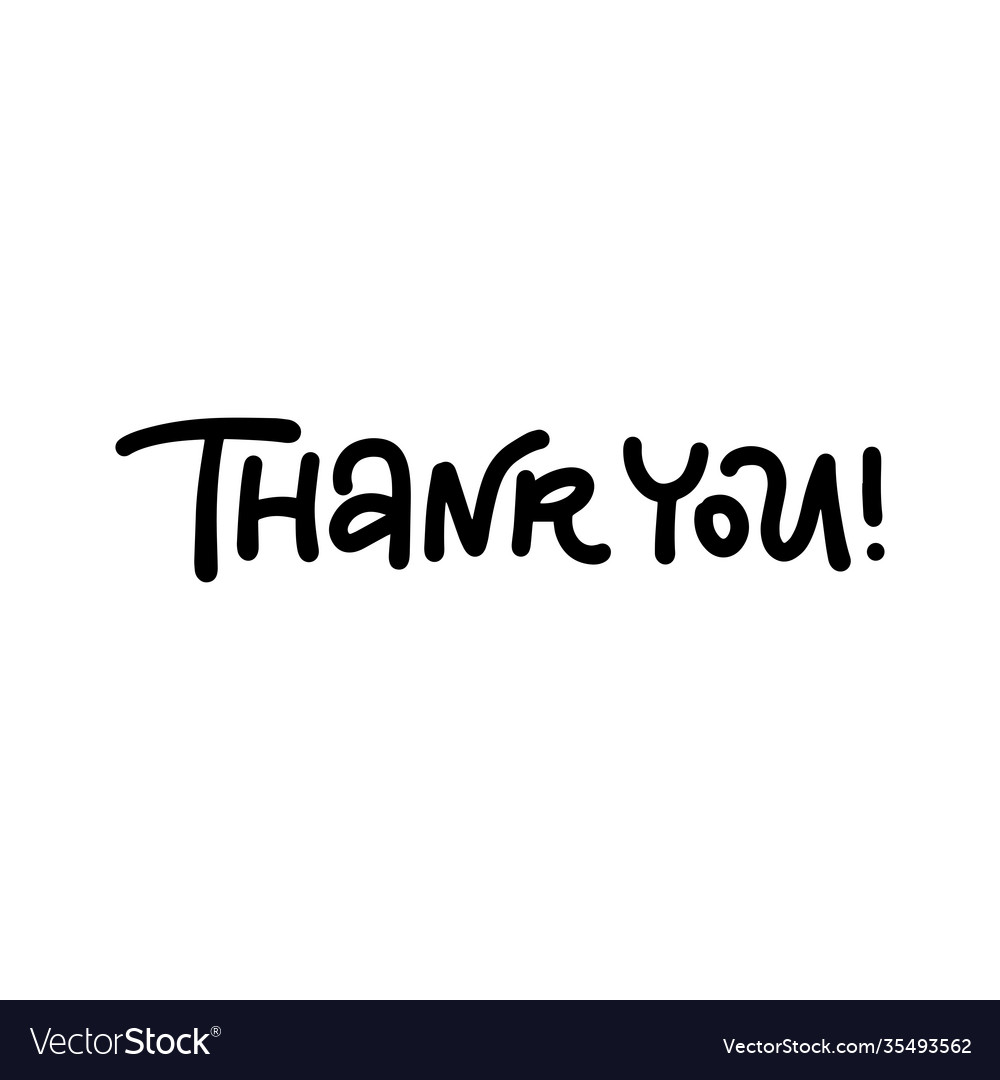 Thank you hand drawn modern lettering words Vector Image