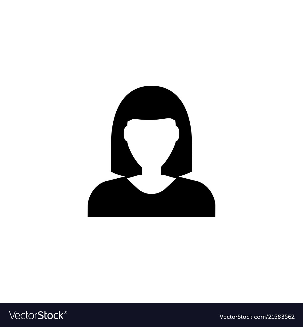 New woman avatar icon flat Royalty Free Vector Image