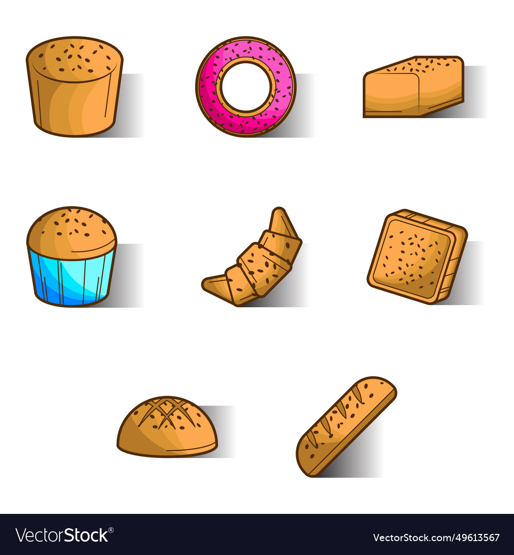 Bread icon set