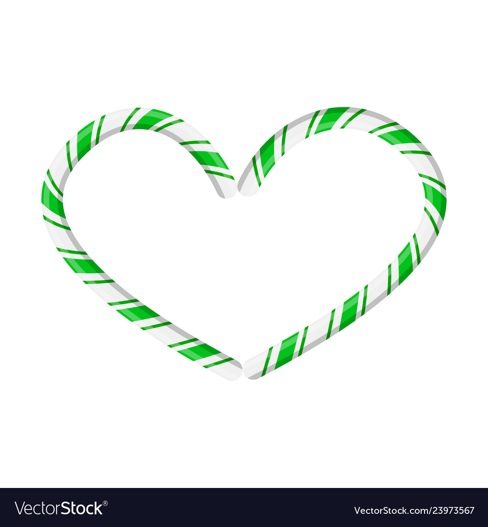 Candy cane heart for christmas design isolated