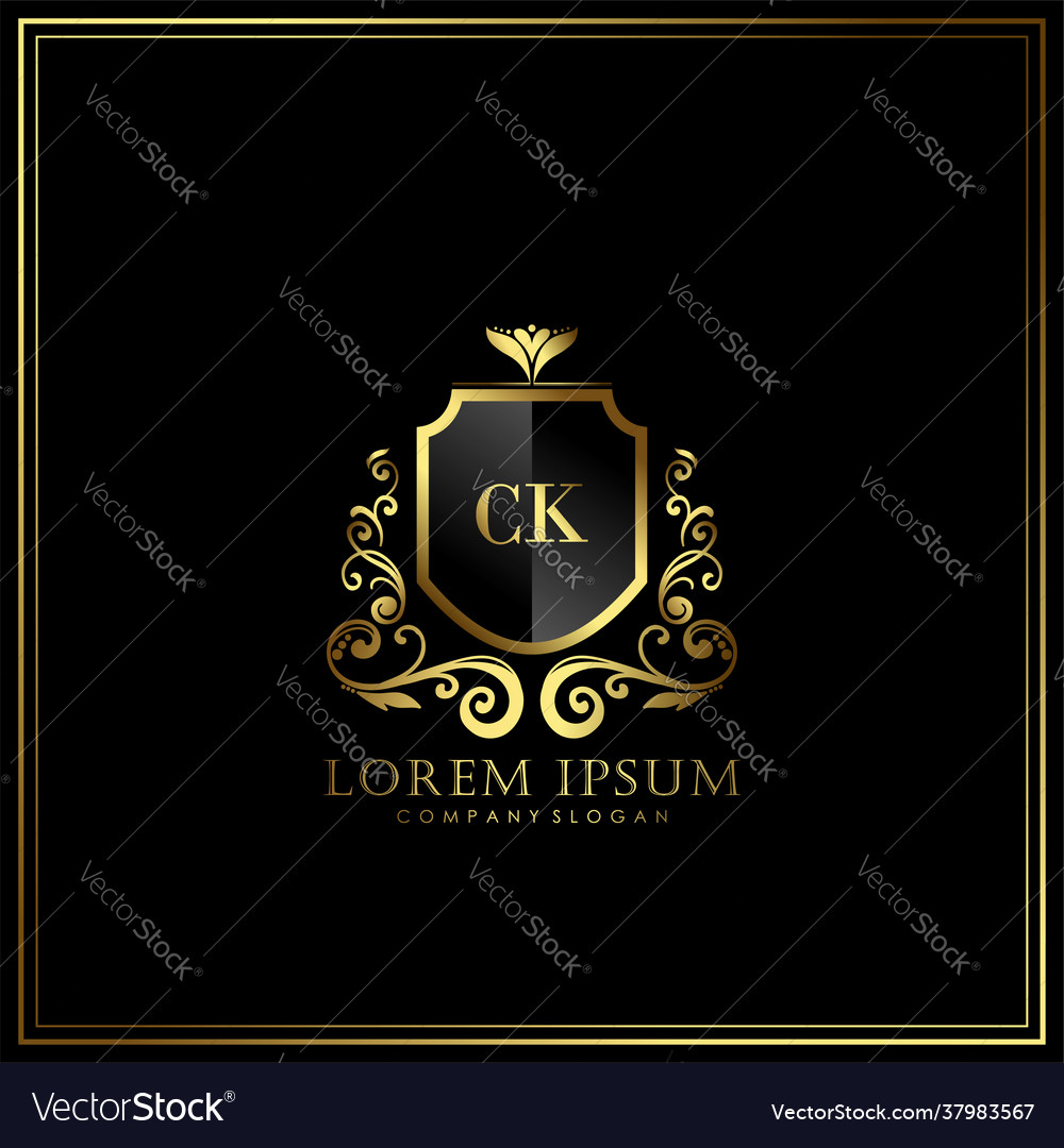 Ck initial letter luxury logo template in art