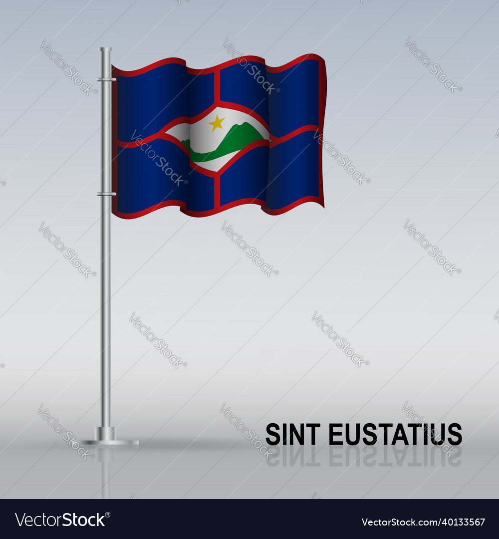 Flagge von sint eustatius fliegen auf einem flagpole