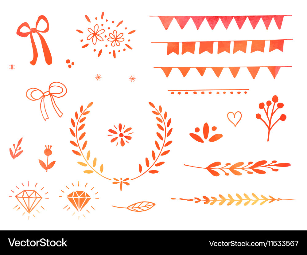 Hand drawn doodle design elements Royalty Free Vector Image