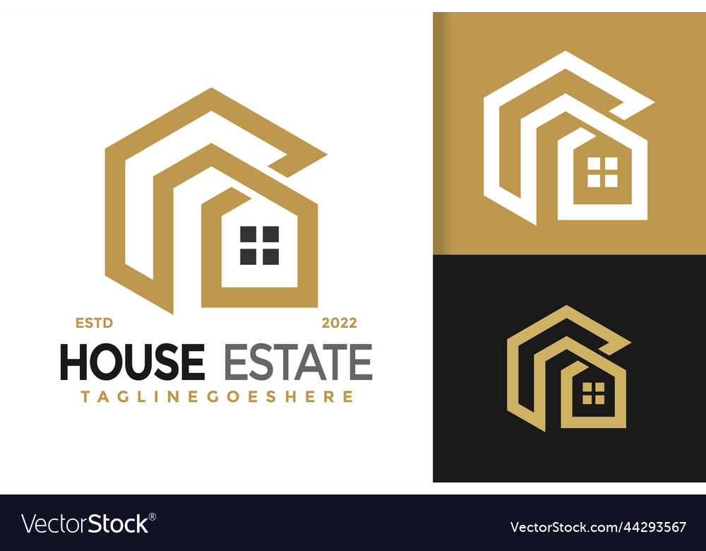 House estate logo design brand identity logos Vector Image