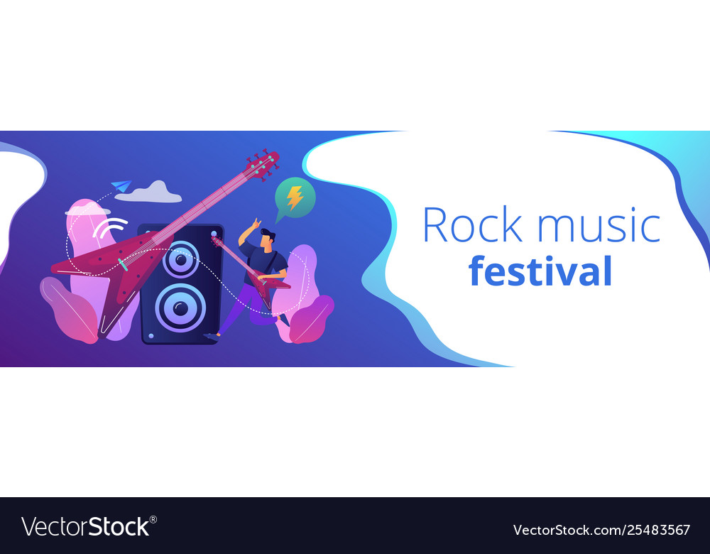 Rock Music Concept Banner Header Royalty Free Vector Image