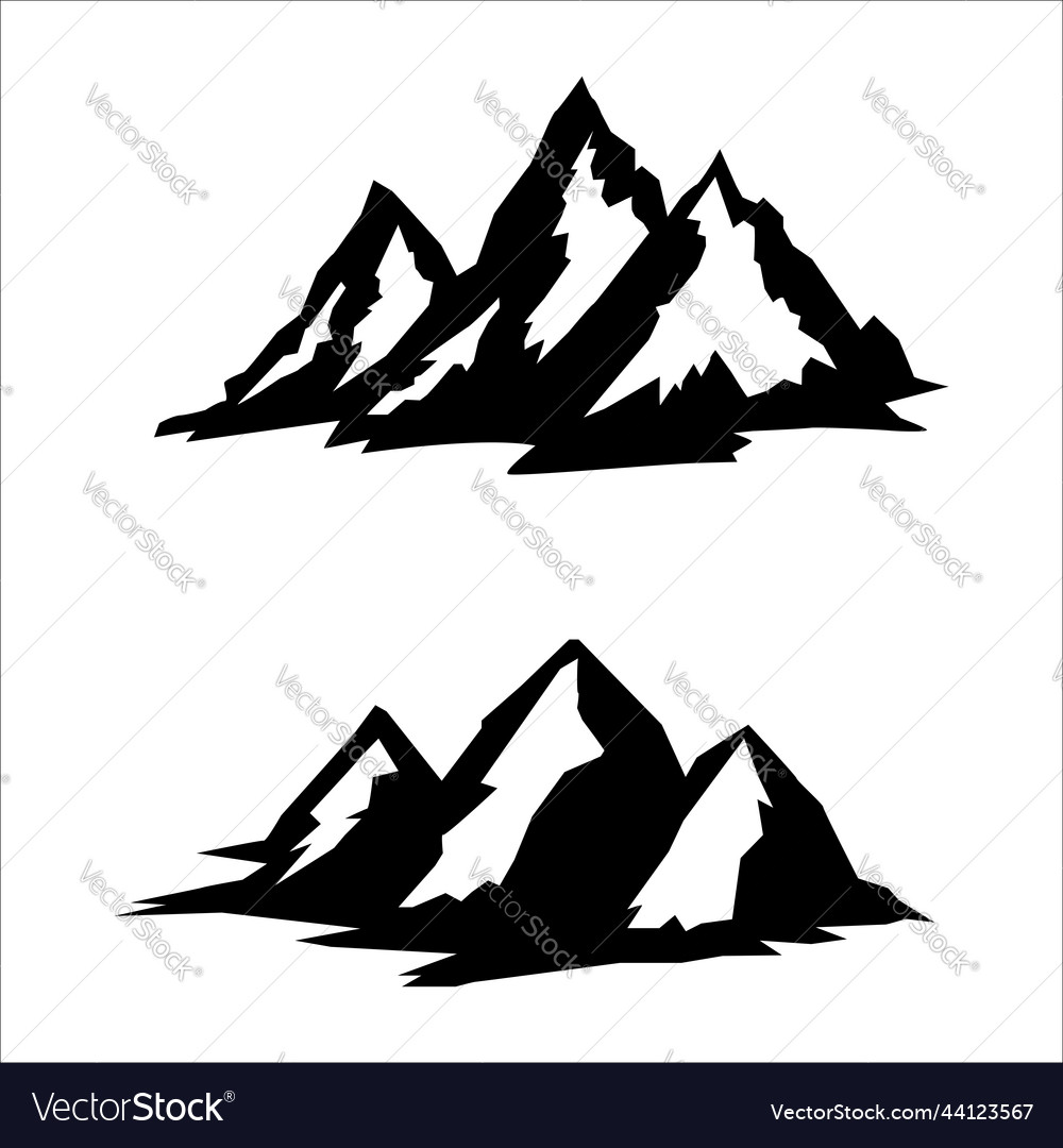 Set of rocky mountains Royalty Free Vector Image