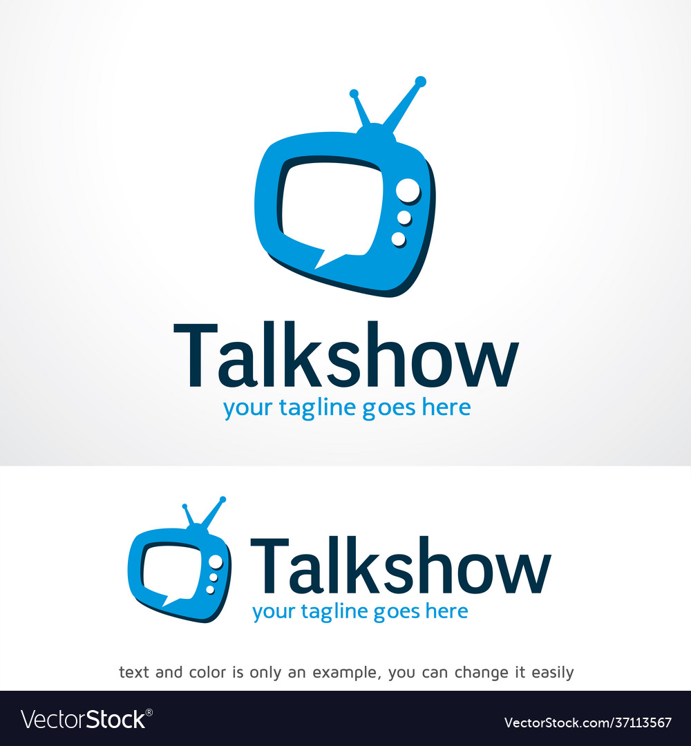 Talk show logo template design emblem design Vector Image