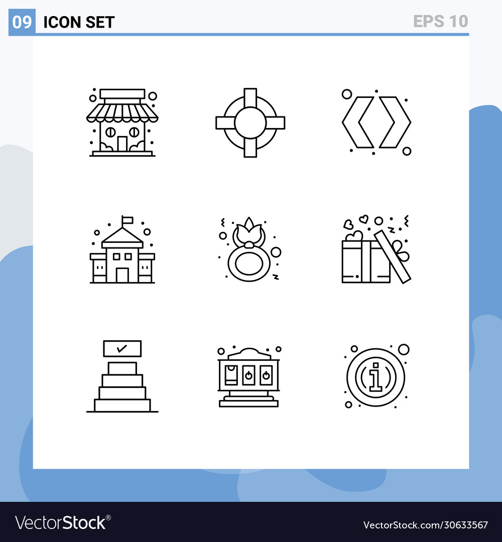 Universal icon symbols group 9 modern outlines