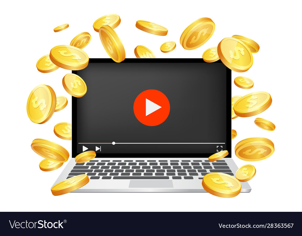 Video Monetization Concept For Web Banner Vector Image