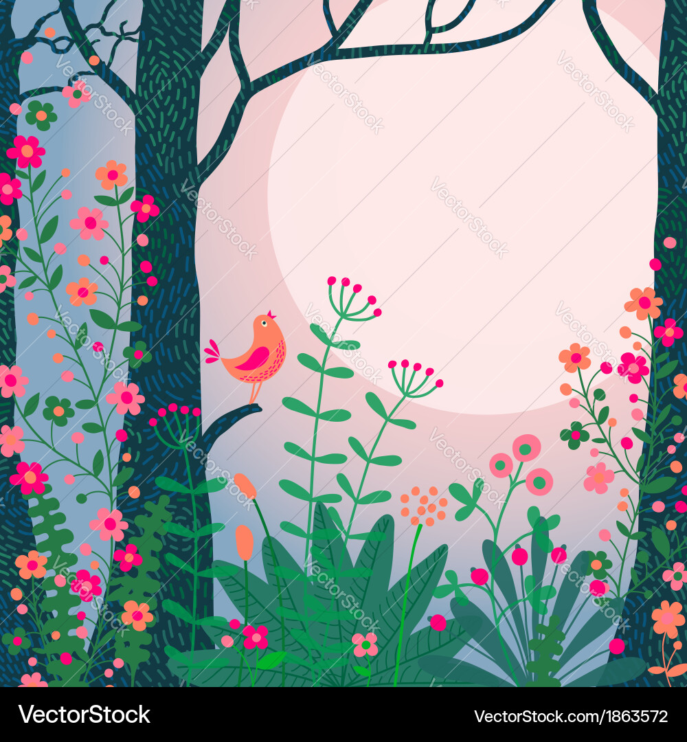 Forest landscape Royalty Free Vector Image - VectorStock