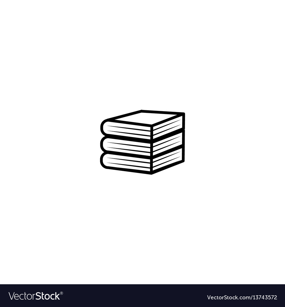 Minimalistic icon stack of thick books