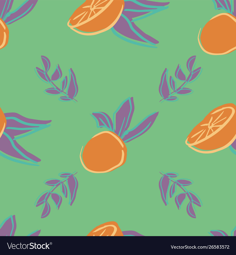 Orange leaf seamless repeat pattern design