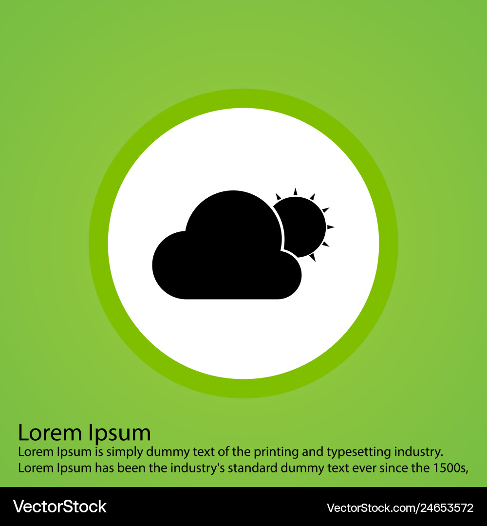 Sun and cloud icon Royalty Free Vector Image - VectorStock