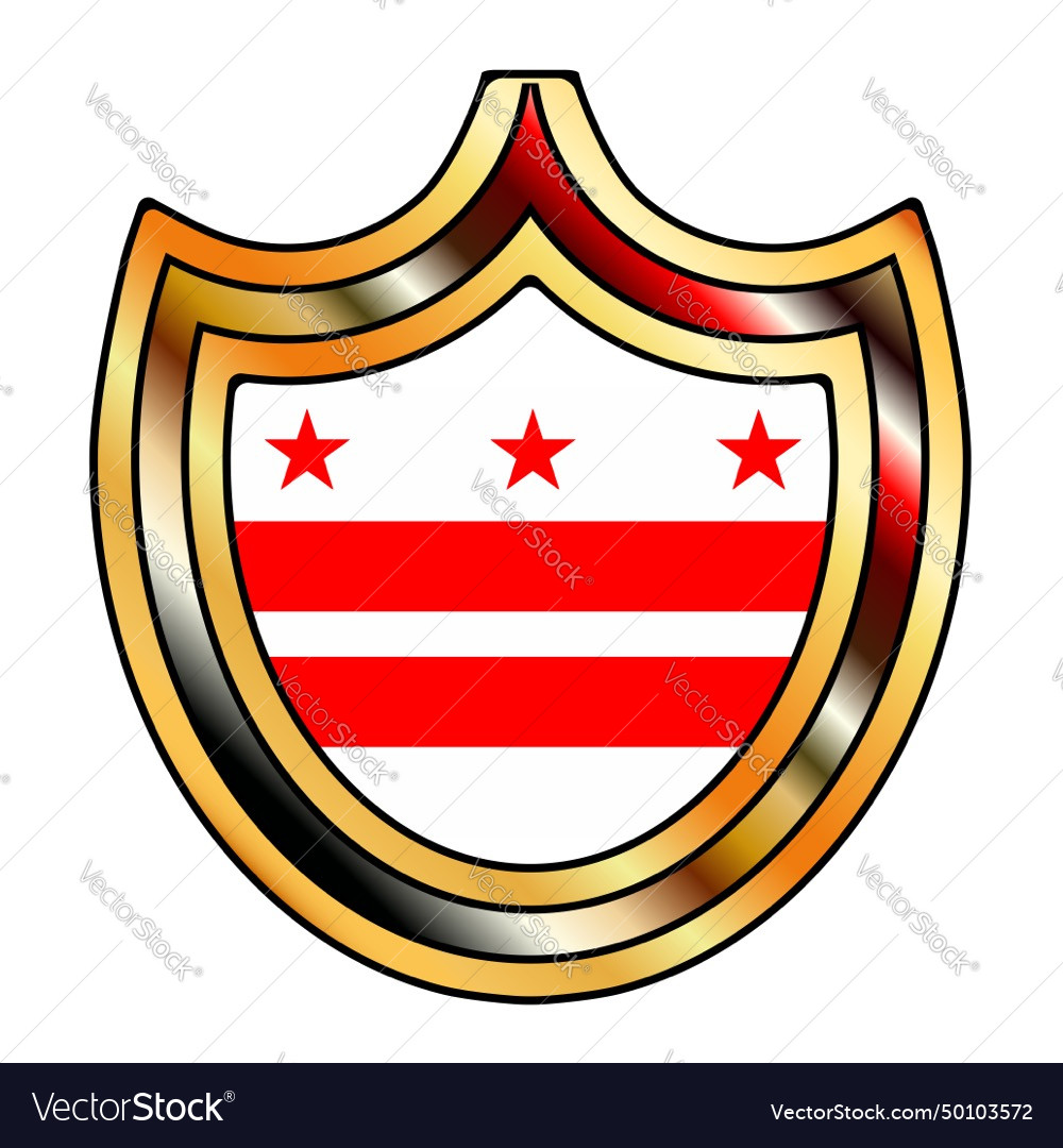 Washington dc state flag shield spoof Royalty Free Vector