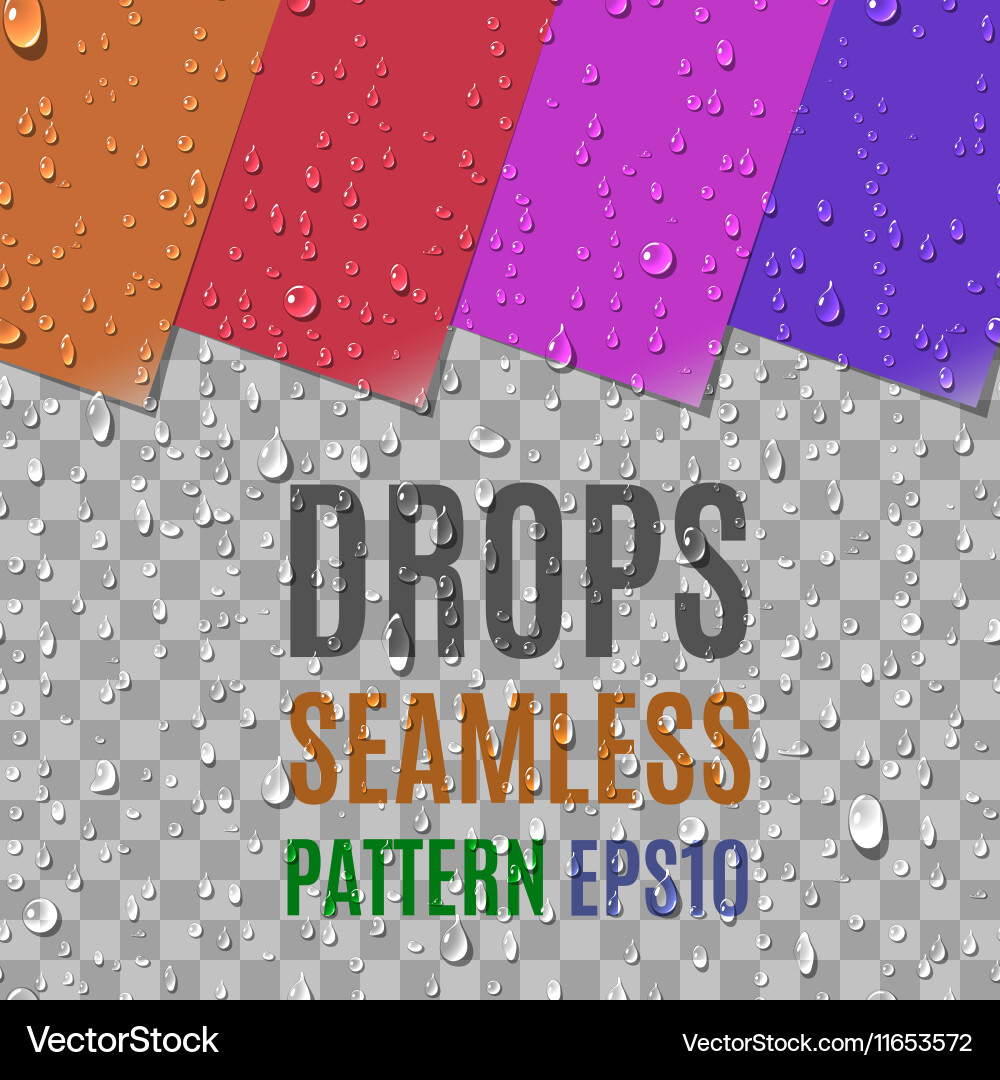 Water transparent drops seamless pattern Vector Image